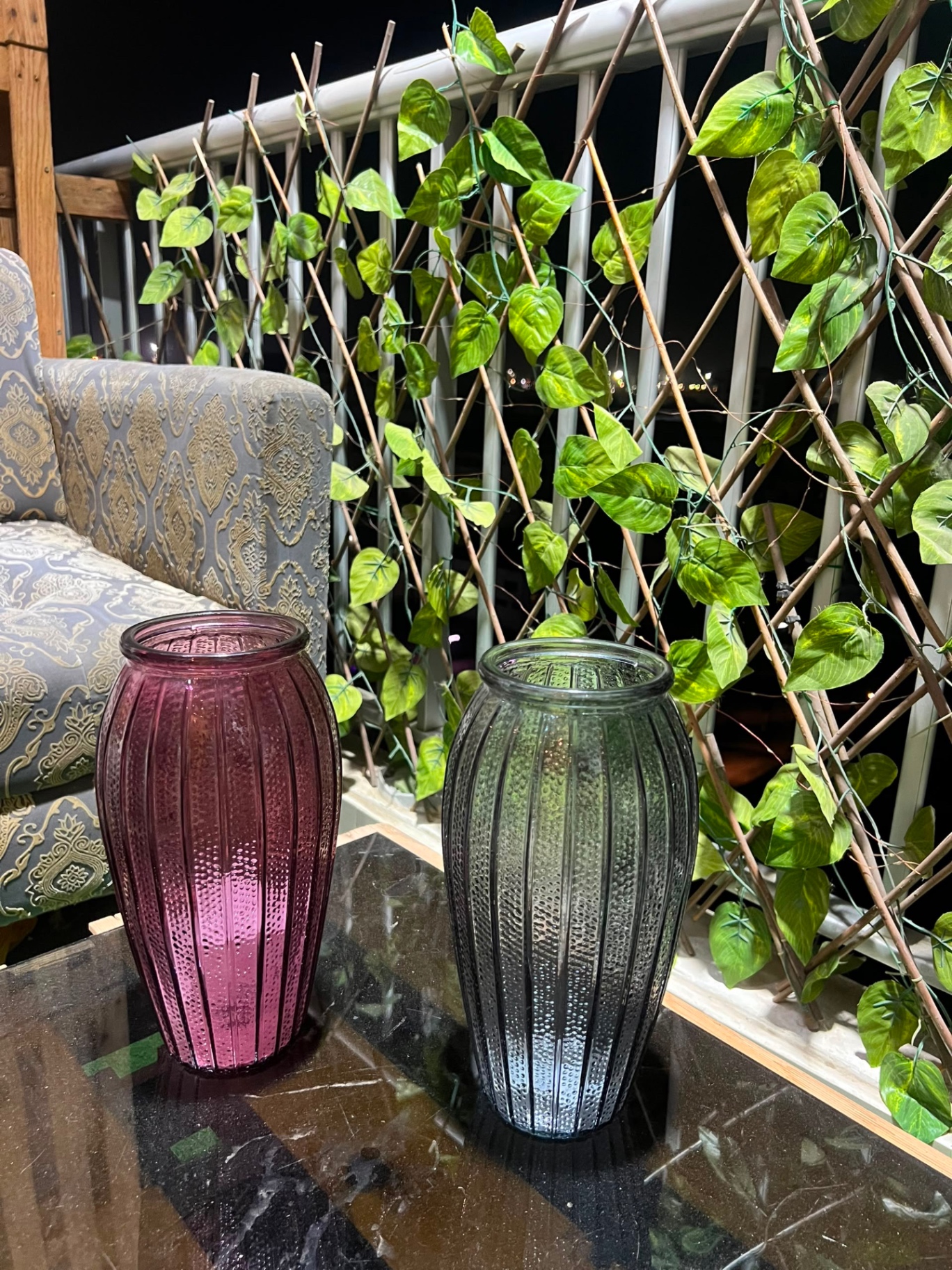 Duo de Vases — Violet & Gris